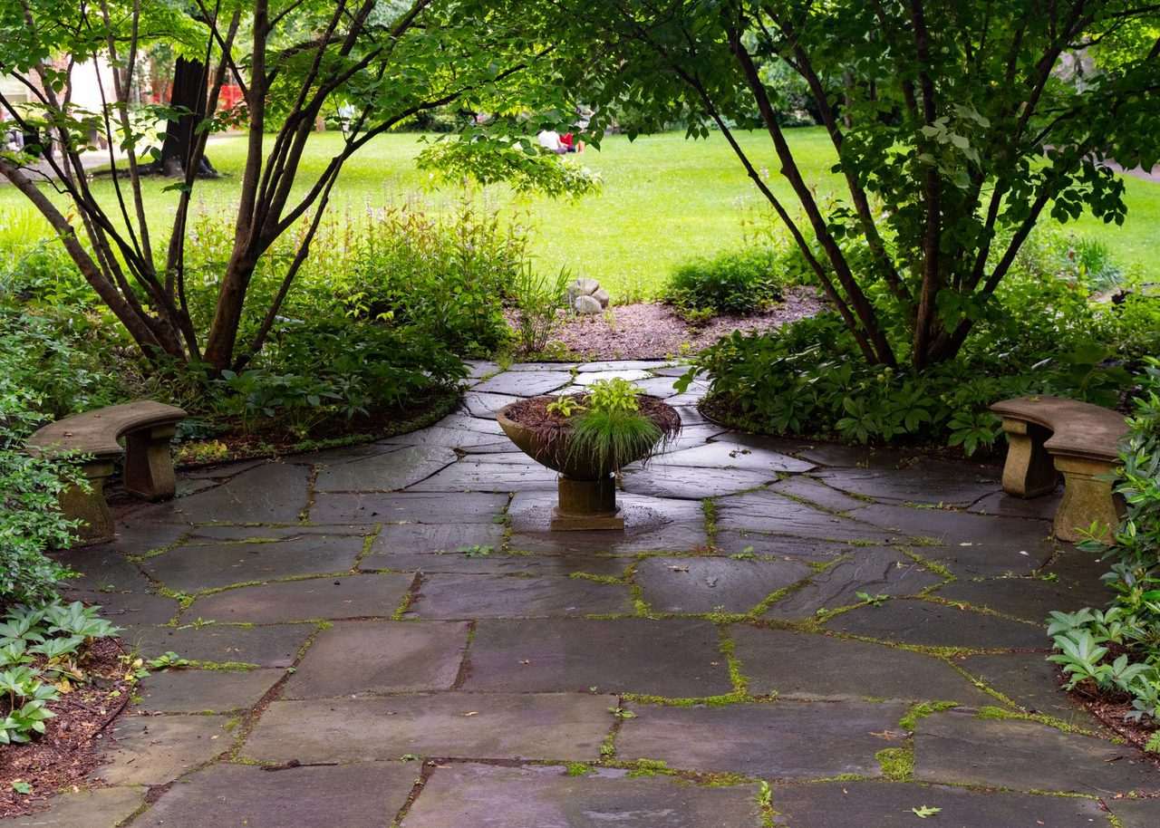 Beautiful garden design with residential landscaping